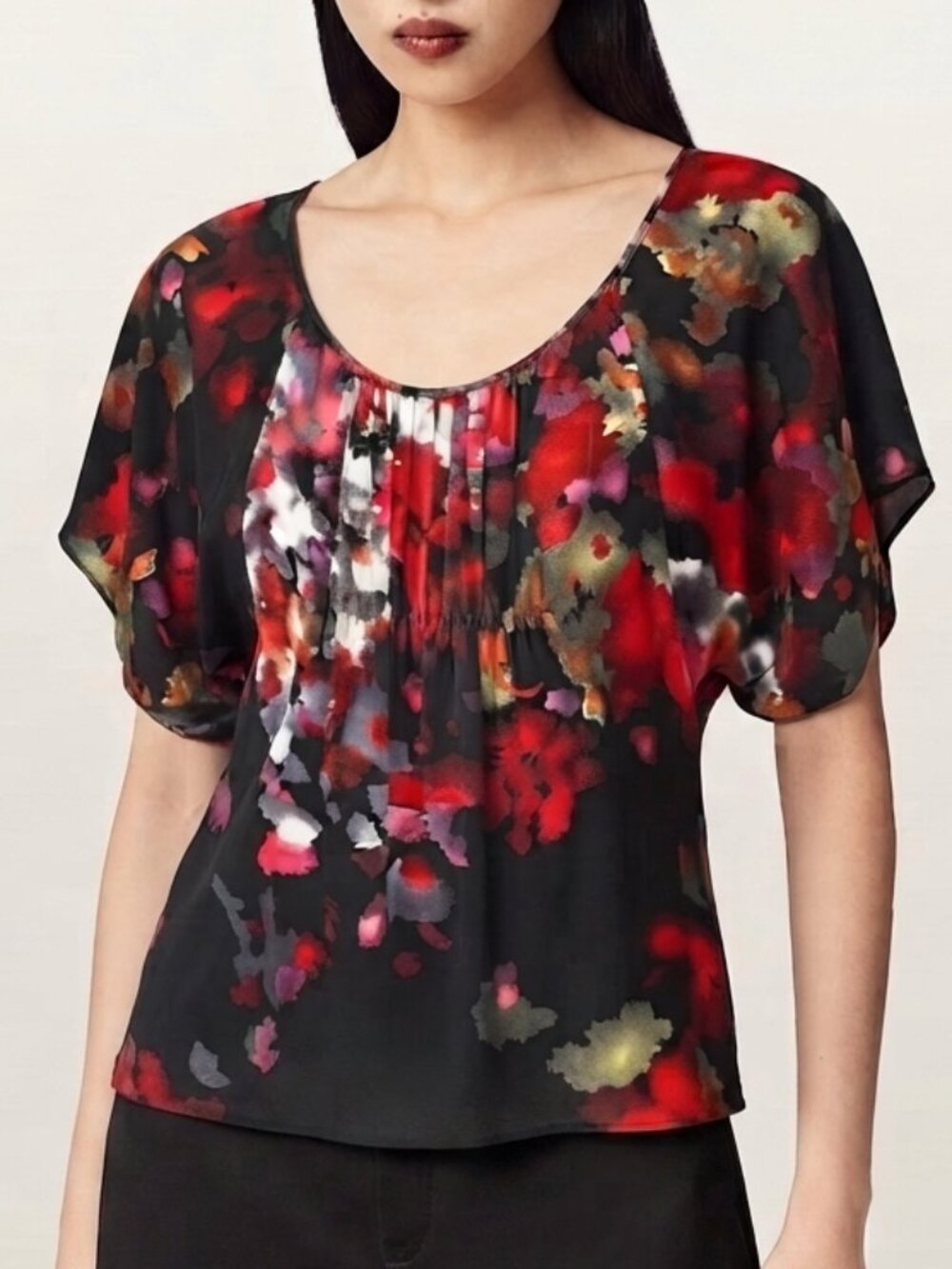 Matty M Silk blouse Cherry Bomb